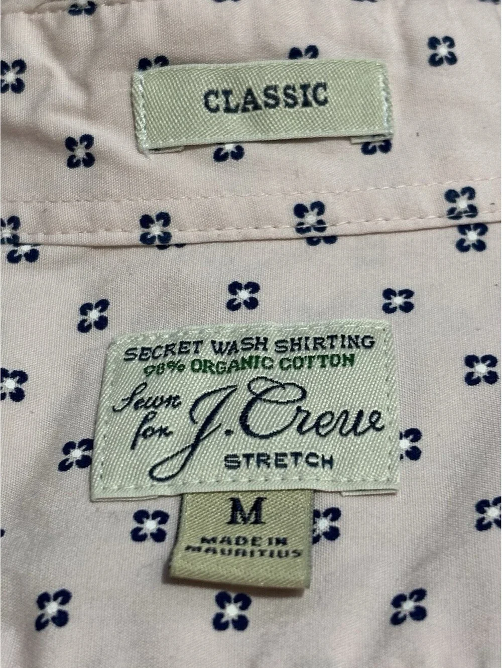 J Crew Shirt Mens Medium Organic Cotton Secret Wash Shirting Floral Classic Fit